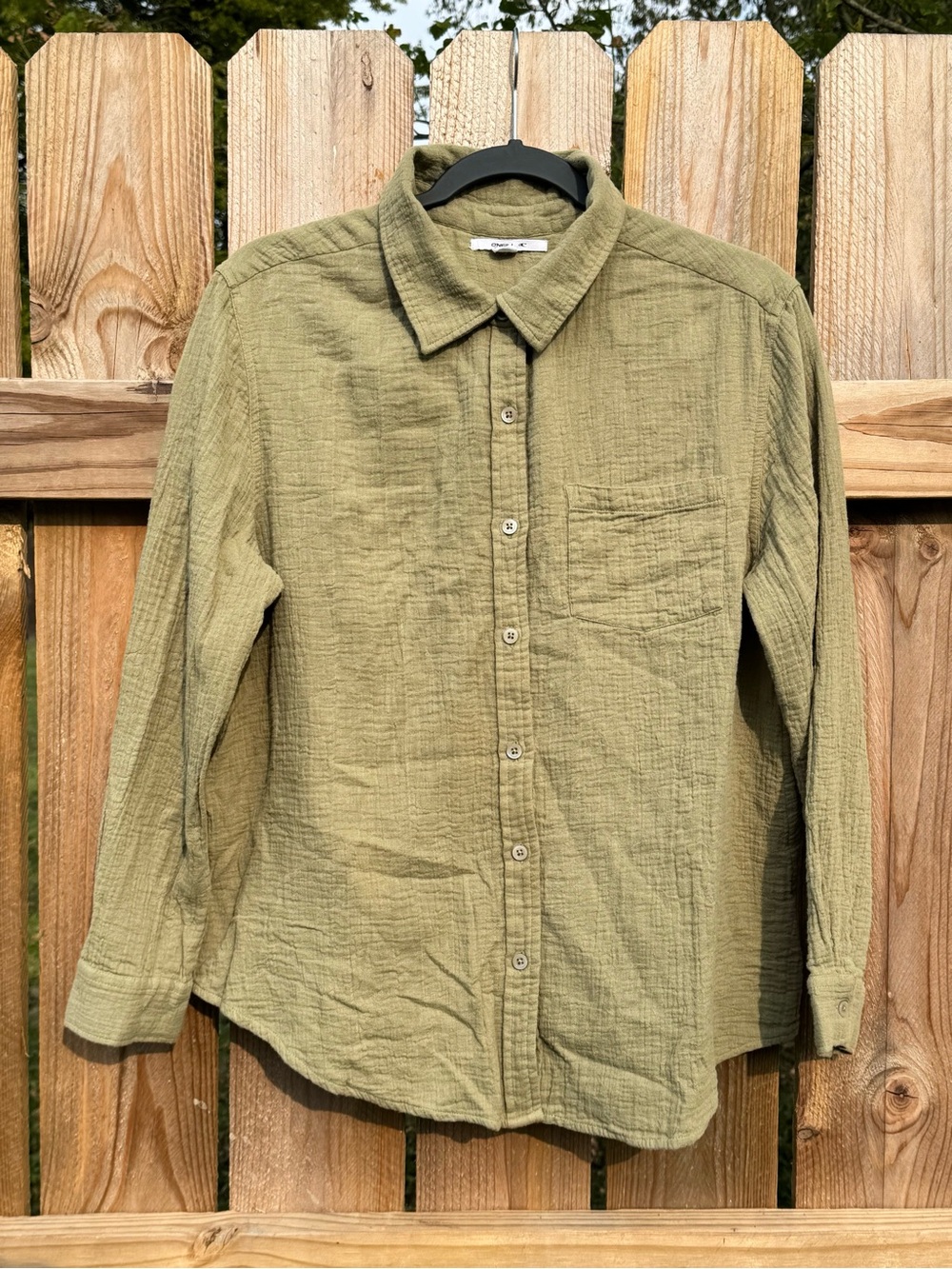 O'Neill Button-Down Long Sleeve Shirt Women’s Small Cotton Gauze Beach Coastal